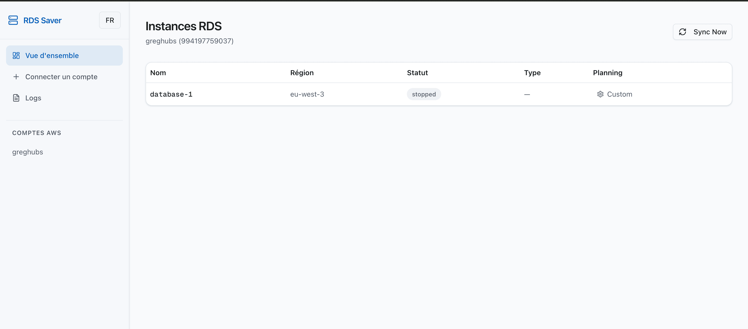 SnoozeDB dashboard showing AWS cost optimization signals